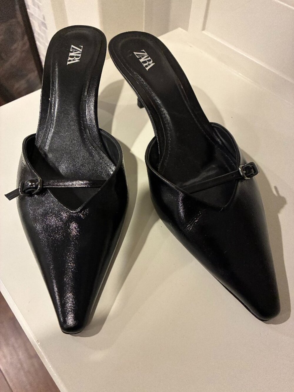 Black Mule Kitten heel Shoes